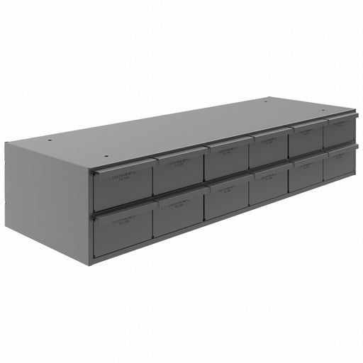Bin Cab 12GrayDrwr Gray 7 3/8 H GrayDrwr