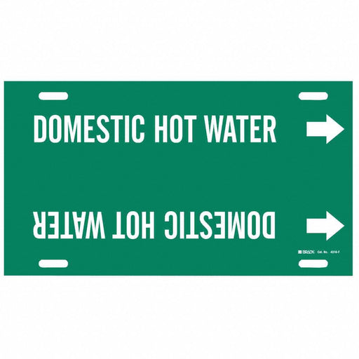 Pipe Mrkr Domestic Hot Watr 8in H 16in W