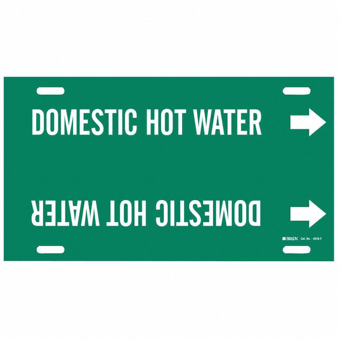 Pipe Mrkr Domestic Hot Watr 8in H 16in W