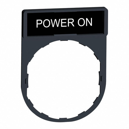 LegndPlate PowerOn Wht/Blk/Red Rectangle