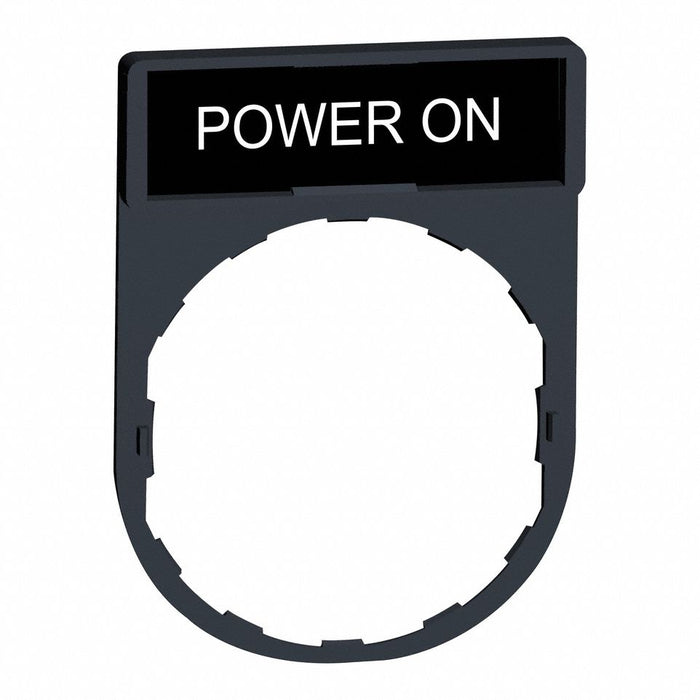 LegndPlate PowerOn Wht/Blk/Red Rectangle