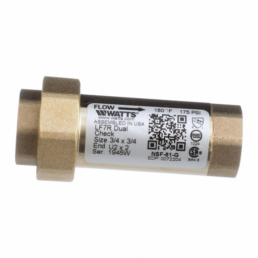 Dual Check Valve Bronze 3/4 FNPT