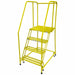 Rolling Ladder Steel 70In. H. Yellow
