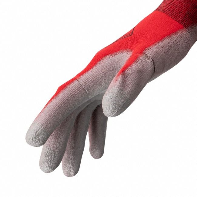 Knit Gloves Red/Gray Size 7 (S)