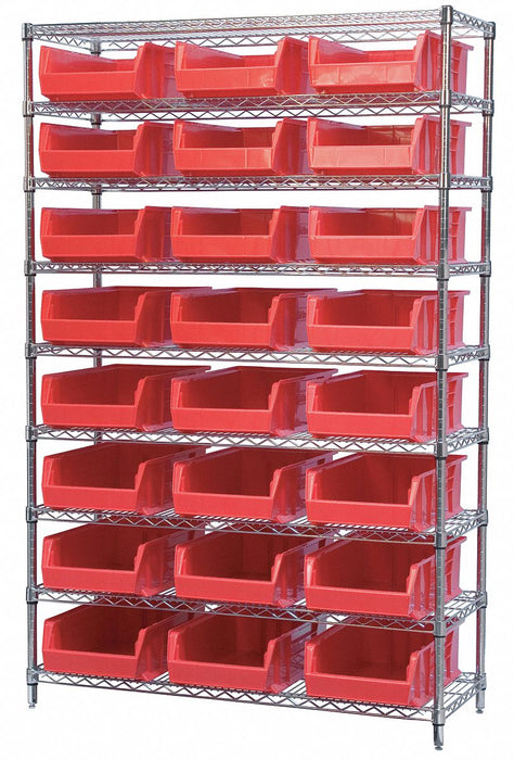 D5362 Bin Shlvng 18inx74inx48in Red