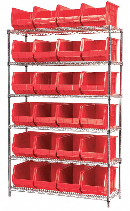 D5366 Bin Shlvng 18inx74inx48in Red