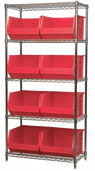D5367 Bin Shlvng 18inx74inx36in Red