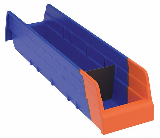 H8696 Shelf Bin Blue/Orange IndstrGrdPoly 4 in