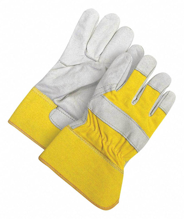 Leather Gloves Elastic Cuff L