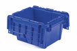 H4627 Attached Lid Container Blue Solid HDPE