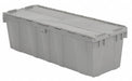 Attached Lid Container Gray Solid HDPE