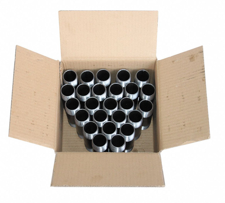 Blk Pipe Nipple Threaded 1/4x7/8 PK25