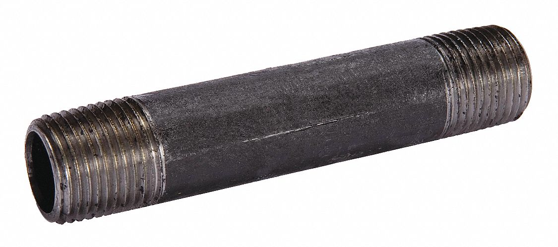 Black Pipe Nipple Threaded 2x8 