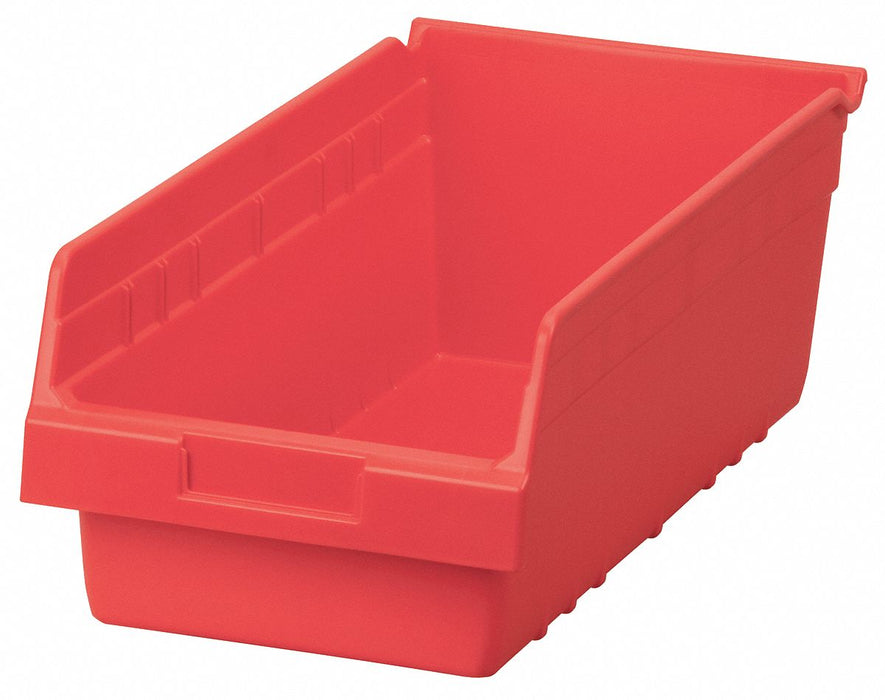 D5435 Shelf Bin Red Plastic 6 in