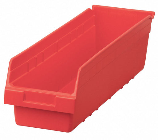 D5436 Shelf Bin Red Plastic 6 in