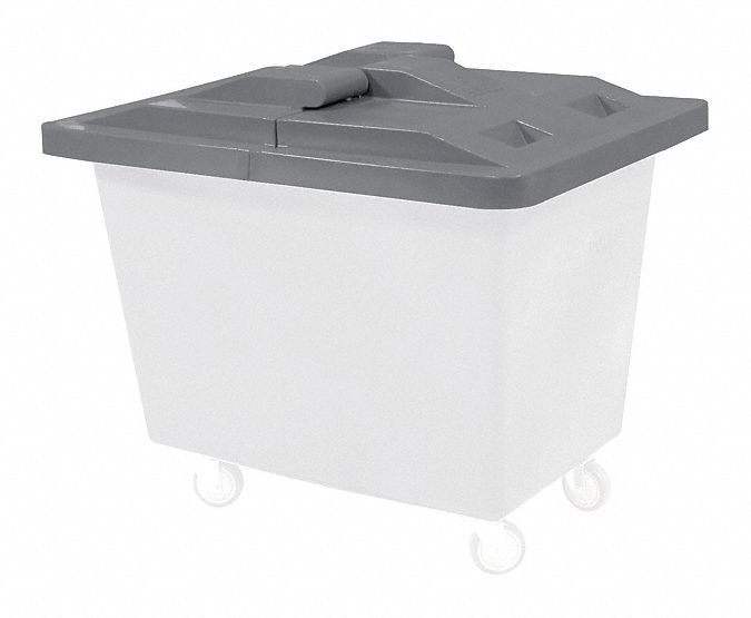 Poly Hinged Lid 20 Bu Gray