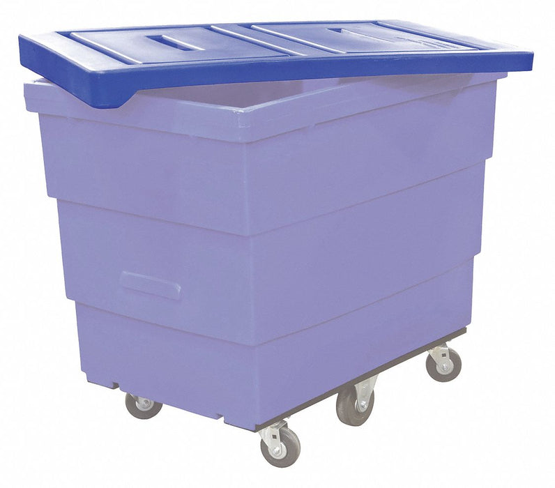Poly Hinged Lid 10 Bu Blue