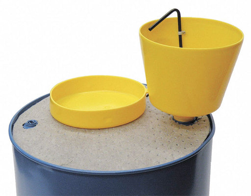 DrumFunnel 13inH Yellow Polypropylene