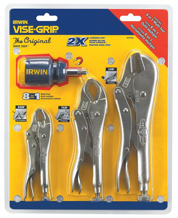 Locking Plier Sets Plain Grip 3 Pcs