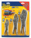 Locking Plier Sets Plain Grip 3 Pcs