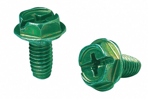 Ground Screw 10-32 Green Pk100