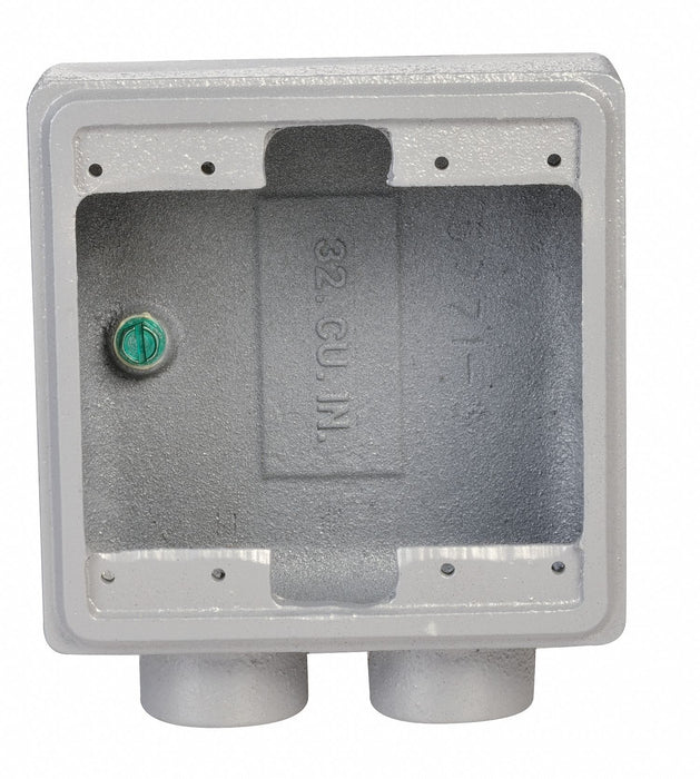 Weatherproof Box 2Gang 1 in Hub 32cu. in