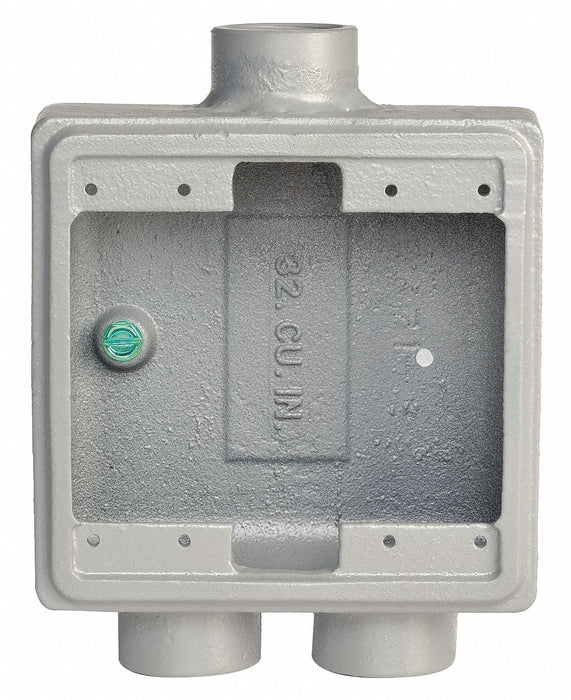 Weatherproof Box 2Gang 1/2-3/4 Hub Iron