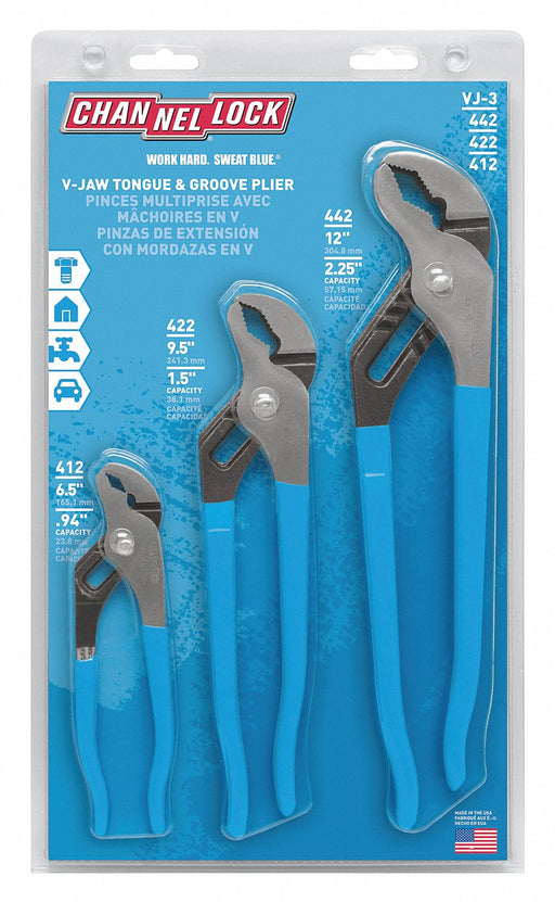 Tongue and Groove Plier Set Dipped 3Pcs.