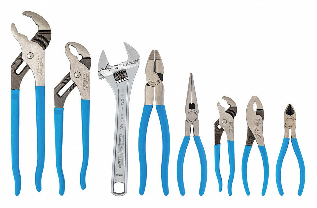 Plier and Wrench Set Dipped 8 Pcs