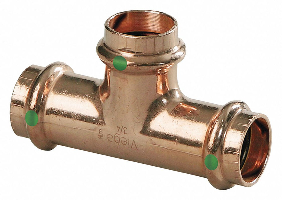 Tee Copper Press-fit 1 1/4  1  1/2 
