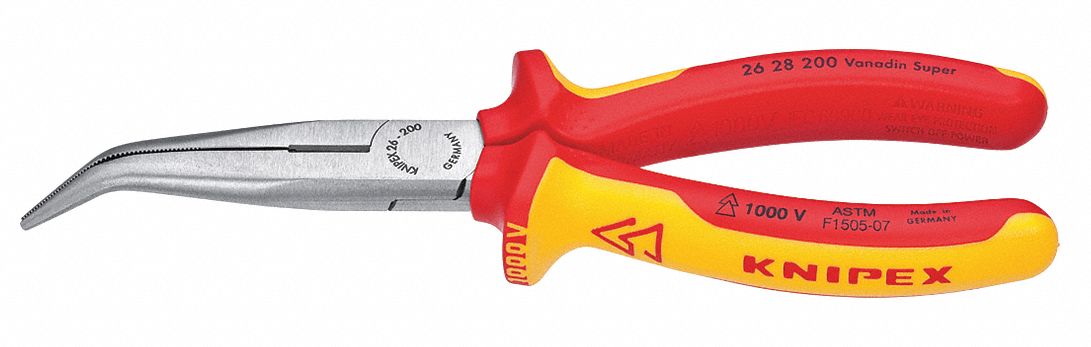 Bent Long Nose Plier 8 L Serrated