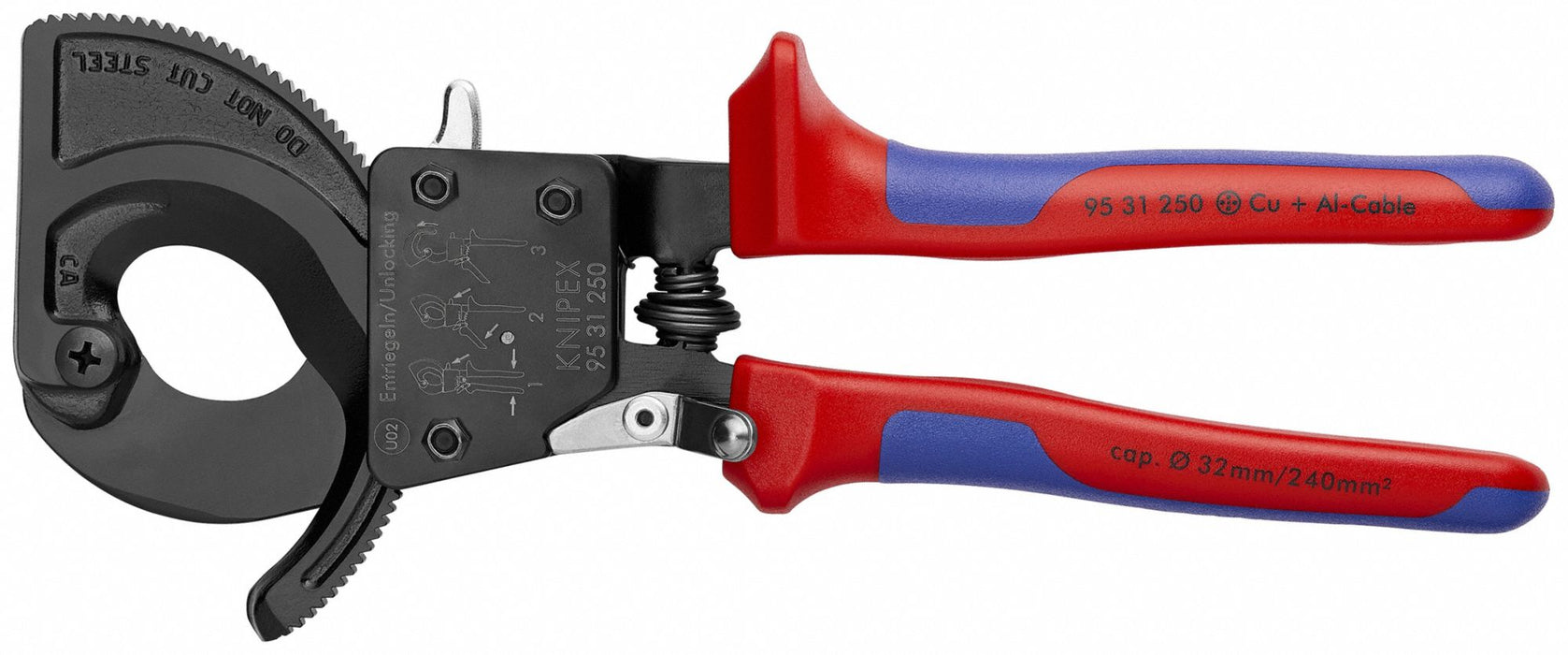 Ratchet Cable Cutter Center Cut 10 In