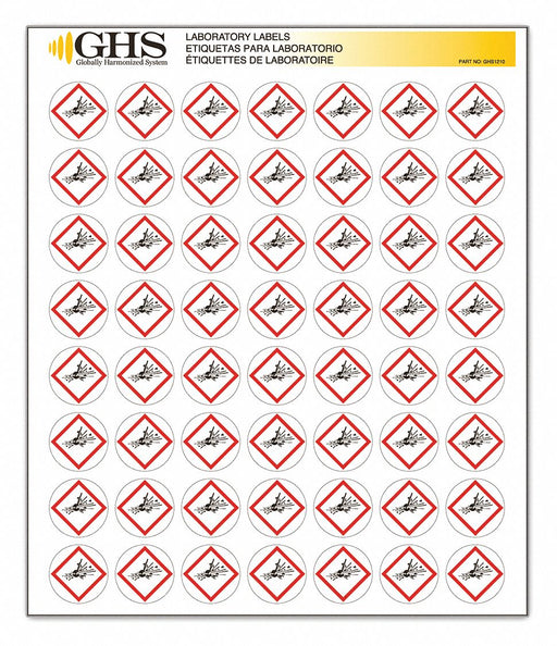GHS Label 1 in H 1 in W Paper PK1120