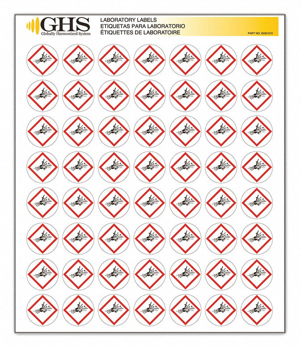 GHS Label 1 in H 1 in W Paper PK1120