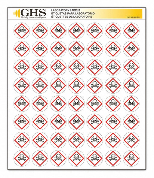 GHS Label 1 in H 1 in W Paper PK1120