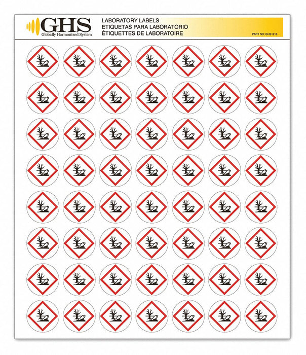 GHS Label 1 in H 1 in W Paper PK1120