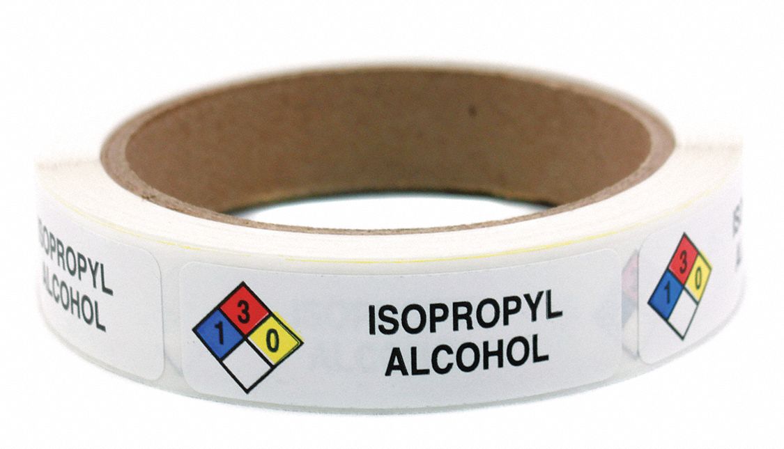 HMIG Label 3/4 x 2-1/2 Isopropyl PK250