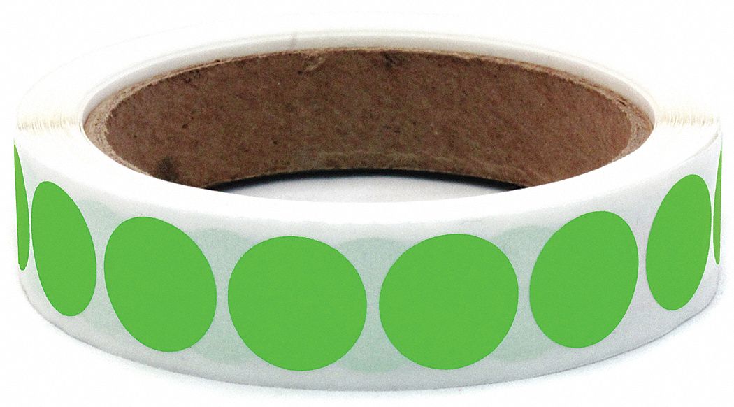Label Circle Paper 3/4 H Green 1000