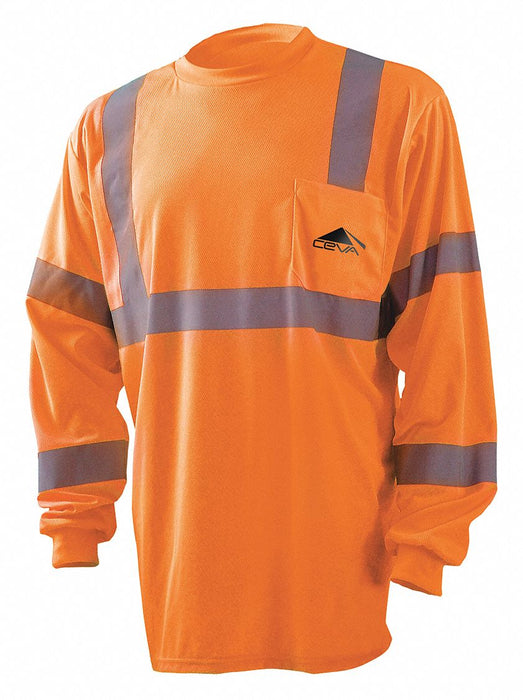 Long Sleeve Orange Shirt Ceva Logo 2XL