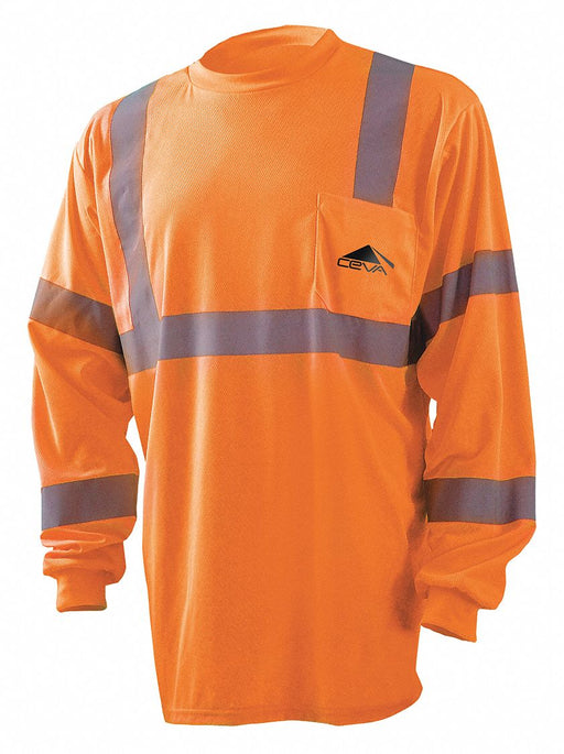 Long Sleeve Orange Shirt Ceva Logo 4XL