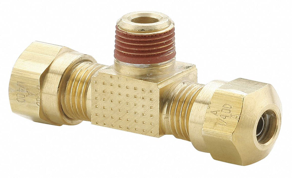 Tee Brass Comp1/2 MNPT3/8 Comp1/2 