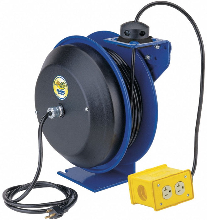 Cord Reel 50 ft 12/3 SJO Blue 120VAC