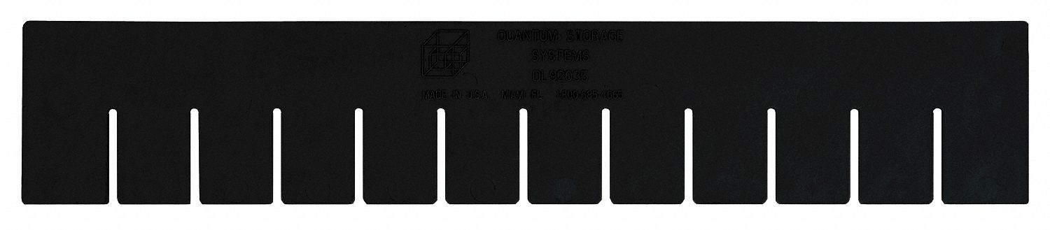 Divider 3 in H 15.25 in L Black PK6