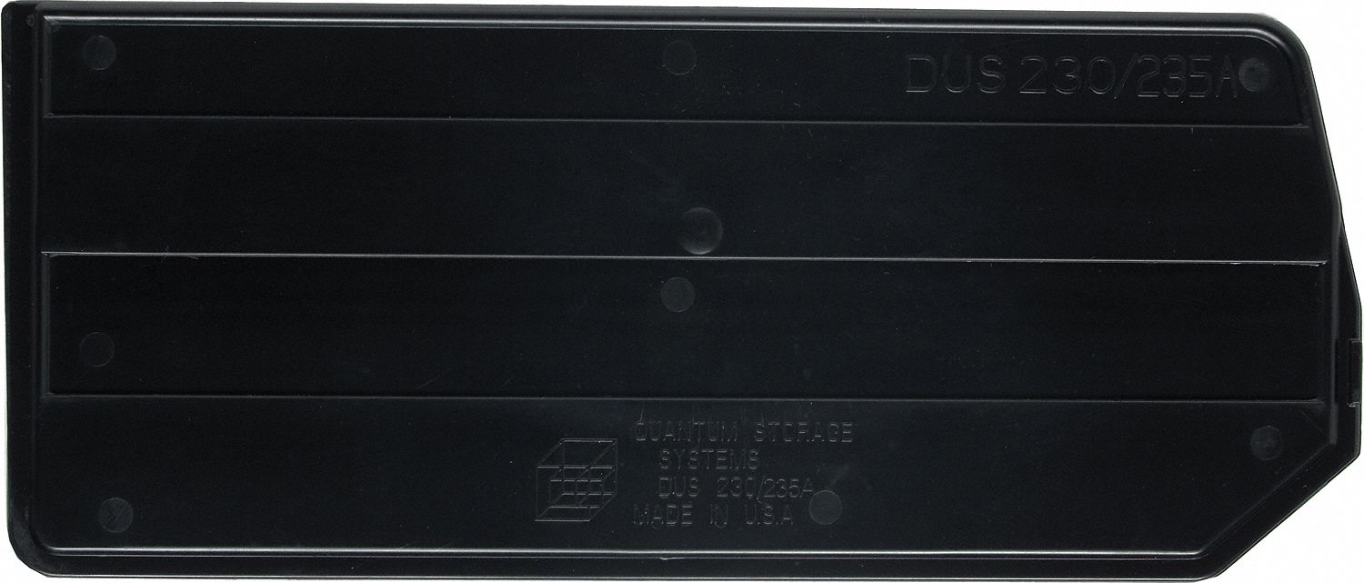 BinDivider 10inL Plastic Black PK6