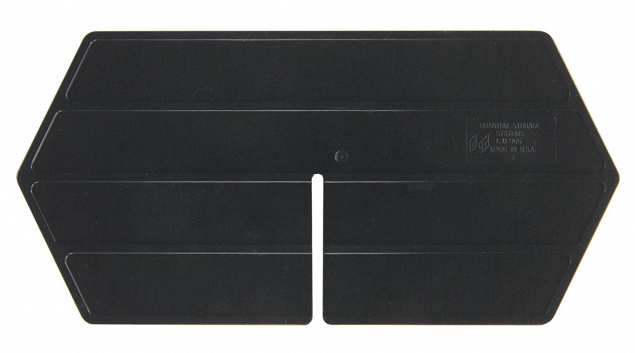 BinDivider 8inL Plastic Black PK10