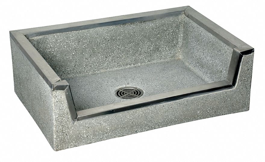 MopSink Rectangular Gray/Wht 12inH 24inW