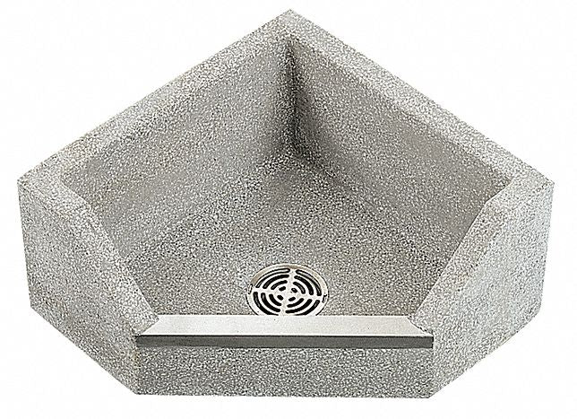 MopSink Corner Gray/Wht 12inH 36inW