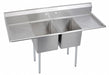 Kitchen Sink 70 x25.75 x43.75 Silver