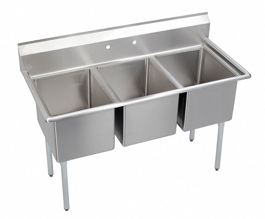 Kitchen Sink 57 x25.75 x43.75 Silver