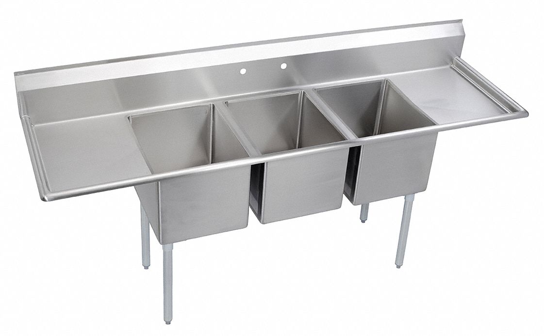 Kitchen Sink 88 x25.75 x43.75 Silver